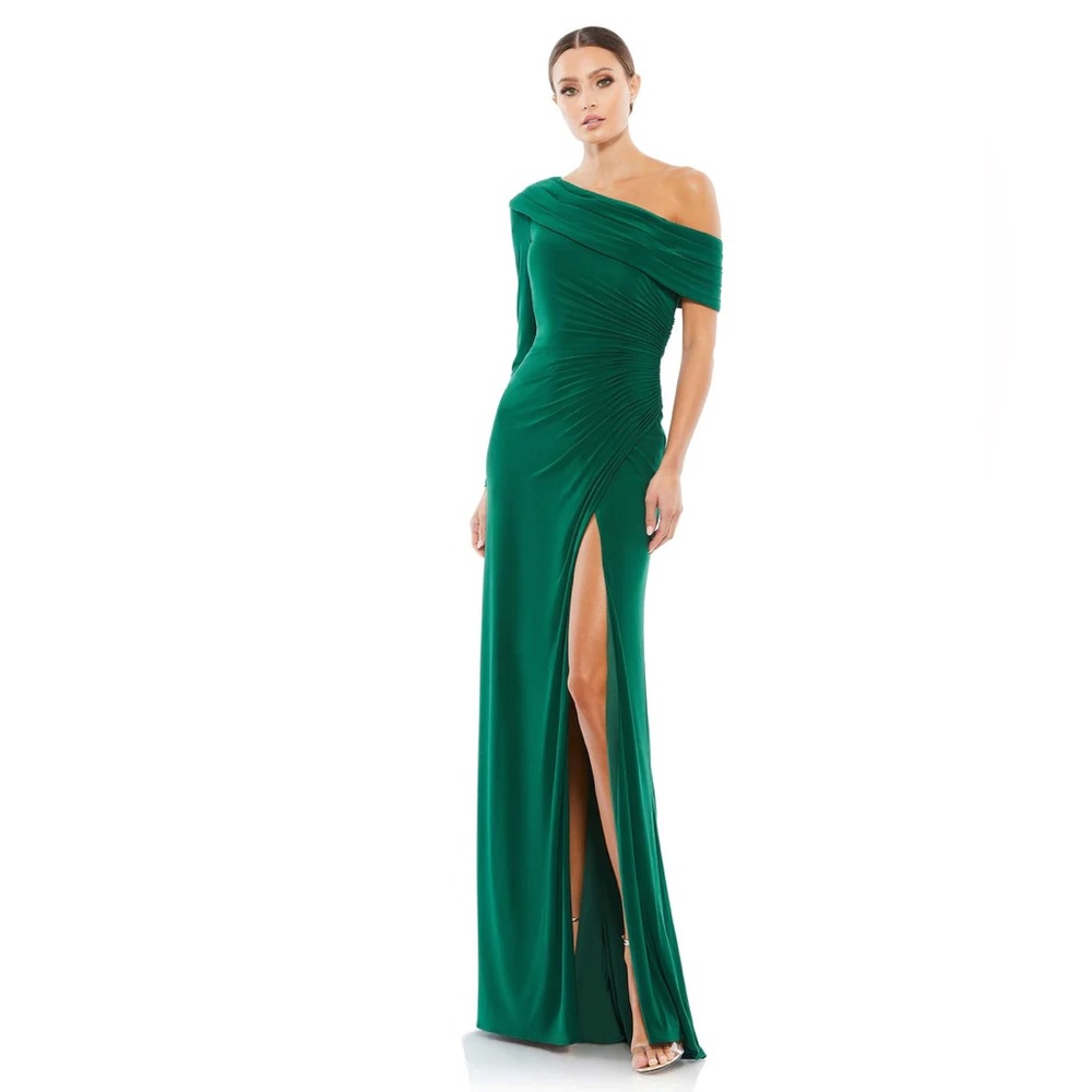 Mac Duggal Jersey Dropped Shoulder Dress